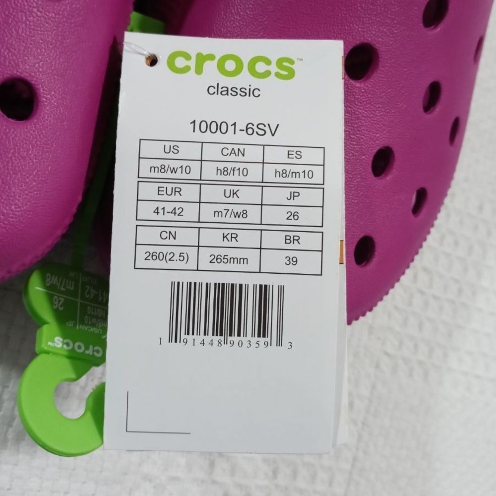 Crocs Classic Unisex Fuscia Pink Fun Clogs New - Picture 3 of 3